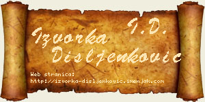 Izvorka Dišljenković vizit kartica